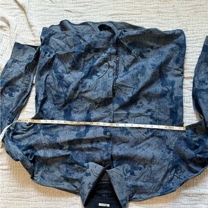 Bugatchi Blue Floral Casual Button Down Shirt